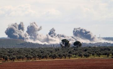 Fumo nella città di Idleb