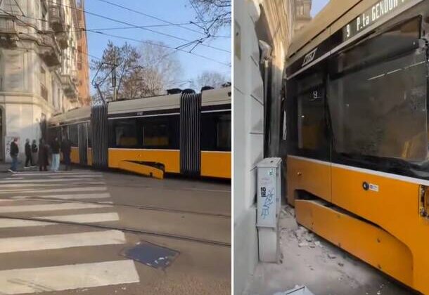 tram deraglia a Milano